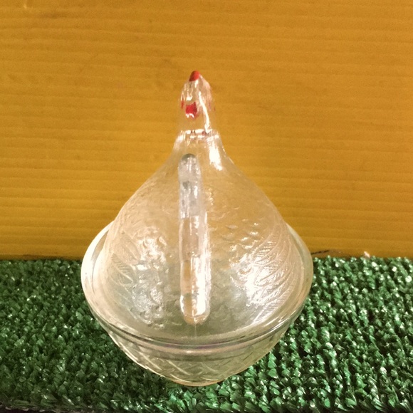 Vintage Indiana glass, Clear glass hen on a nest candy dish, Trinket dish - Picture 11 of 11